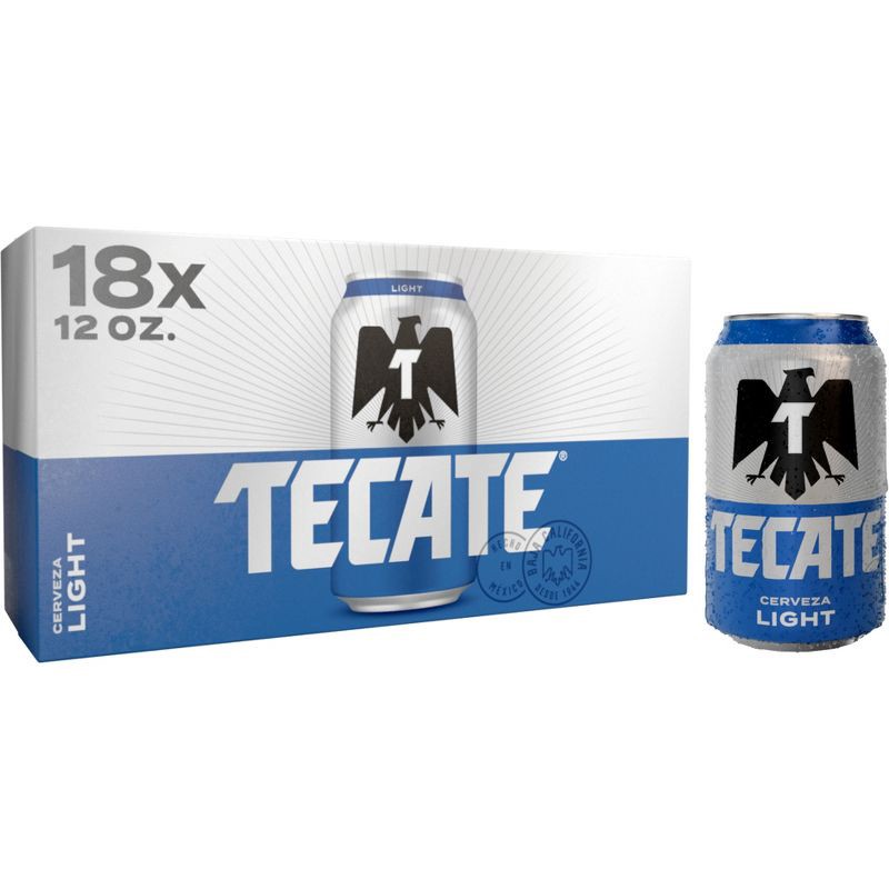 slide 3 of 3, Tecate Light Mexican Lager Beer - 18pk/12 fl oz Cans, 18 ct; 12 fl oz