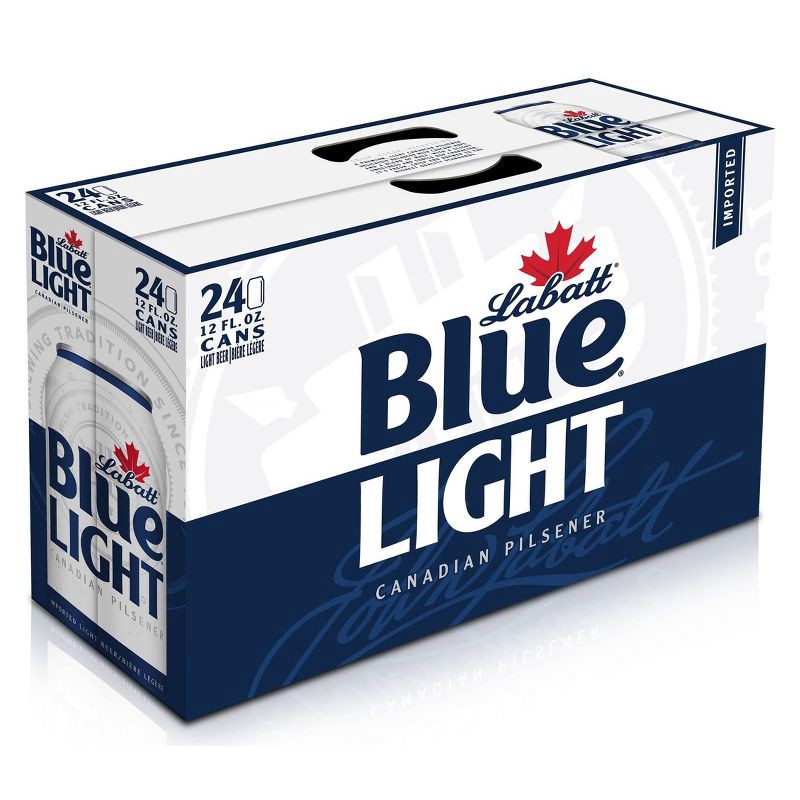 slide 1 of 2, Labatt Blue Light Canadian Pilsener Beer - 24pk/12 fl oz Cans, 24 ct; 12 fl oz