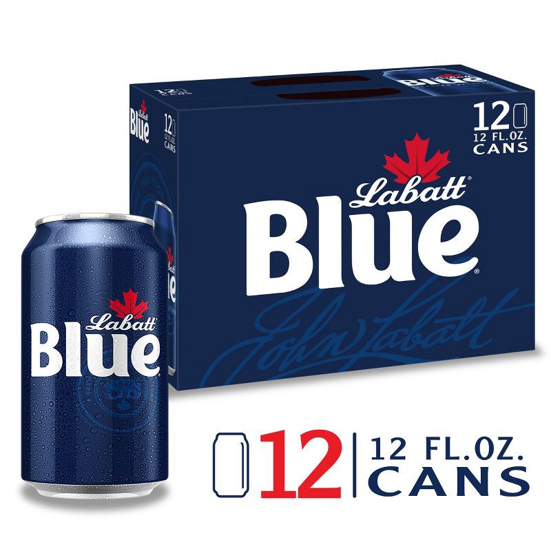 slide 1 of 9, Labatt Blue Canadian Pilsener Beer - 12pk/12 fl oz Cans, 12 ct; 12 fl oz