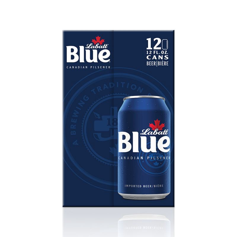 slide 2 of 9, Labatt Blue Canadian Pilsener Beer - 12pk/12 fl oz Cans, 12 ct; 12 fl oz