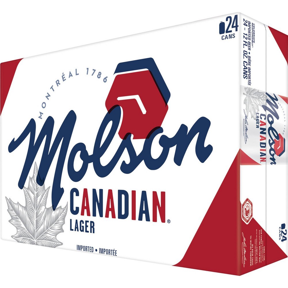slide 2 of 3, Molson Canadian Lager Beer - 24pk/12 fl oz Cans, 24 ct; 12 fl oz