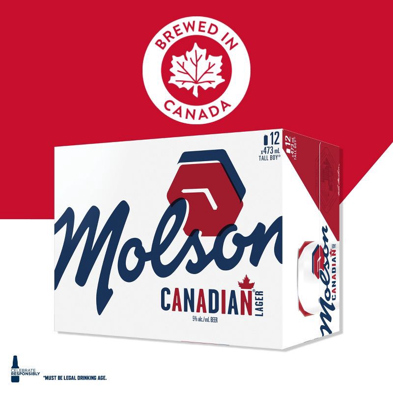 slide 2 of 3, Molson Canadian Lager Beer - 24pk/12 fl oz Cans, 24 ct; 12 fl oz