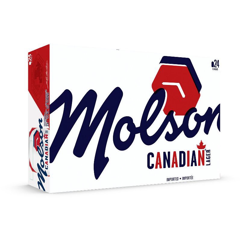 slide 1 of 3, Molson Canadian Lager Beer - 24pk/12 fl oz Cans, 24 ct; 12 fl oz
