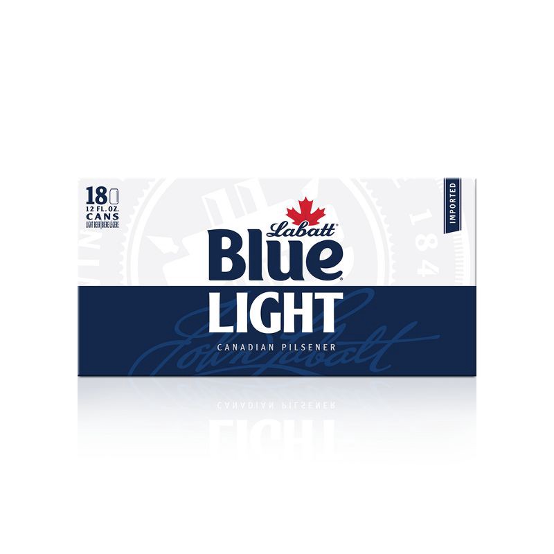 slide 2 of 7, Labatt Blue Light Canadian Pilsener Beer - 18pk/12 fl oz Cans, 18 ct; 12 fl oz