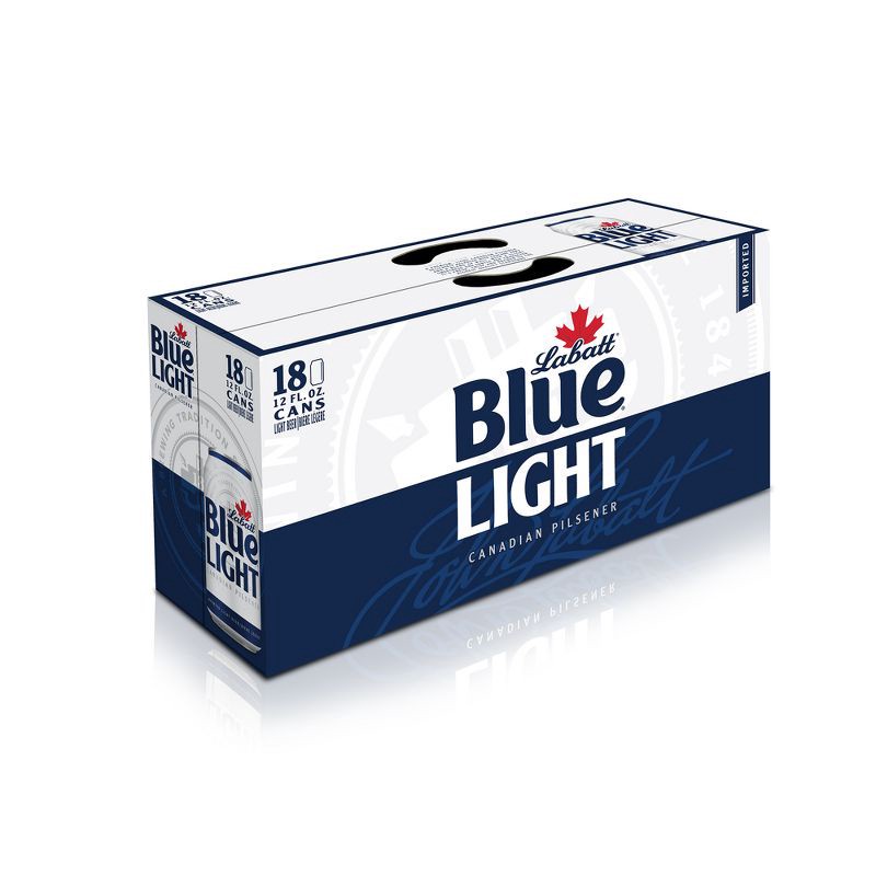 slide 1 of 7, Labatt Blue Light Canadian Pilsener Beer - 18pk/12 fl oz Cans, 18 ct; 12 fl oz