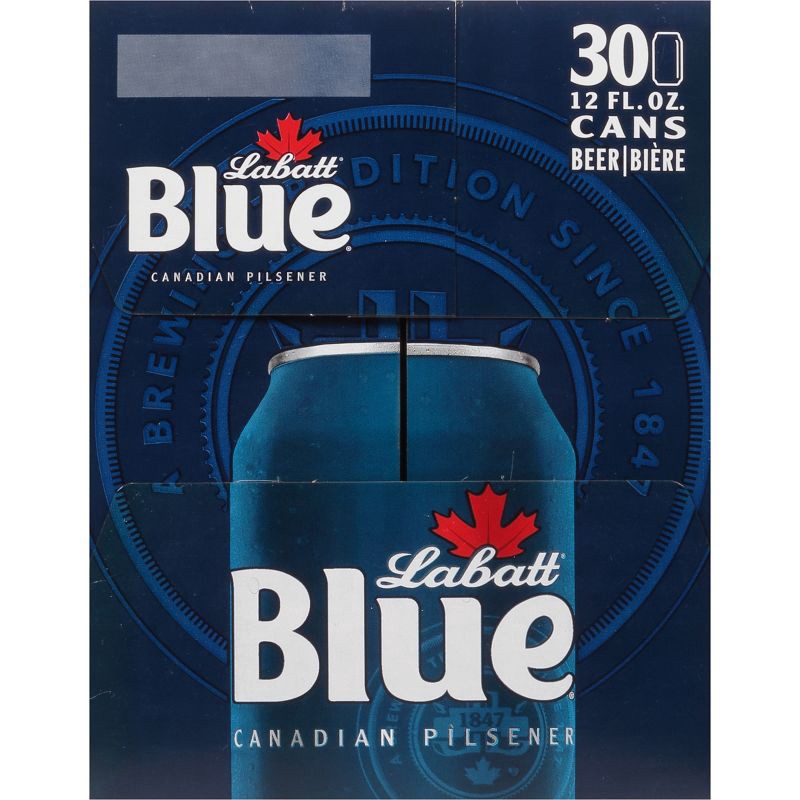slide 5 of 6, Labatt Blue Canadian Pilsener Beer - 30pk/12 fl oz Cans, 30 ct; 12 fl oz