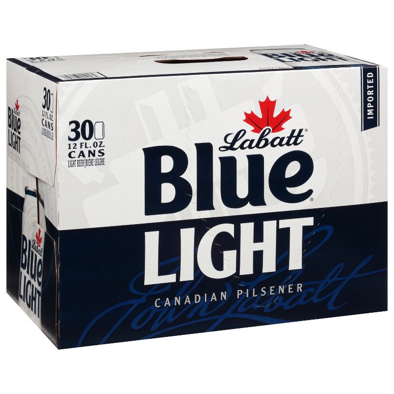 slide 5 of 9, Labatt Blue Light Canadian Pilsener Beer - 30pk/12 fl oz Cans, 30 ct; 12 fl oz