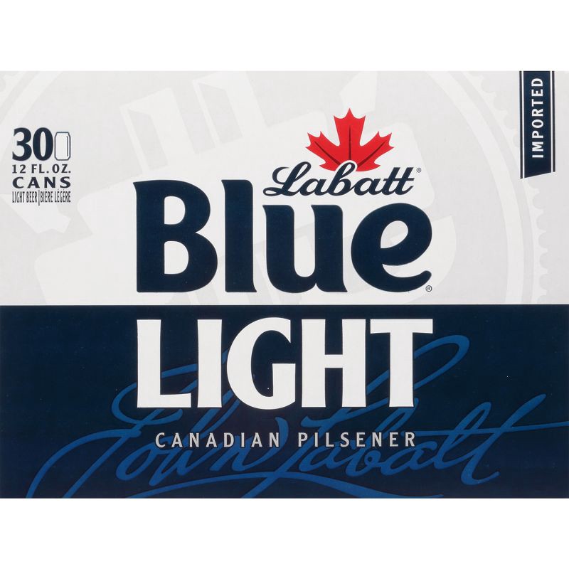 slide 7 of 9, Labatt Blue Light Canadian Pilsener Beer - 30pk/12 fl oz Cans, 30 ct; 12 fl oz