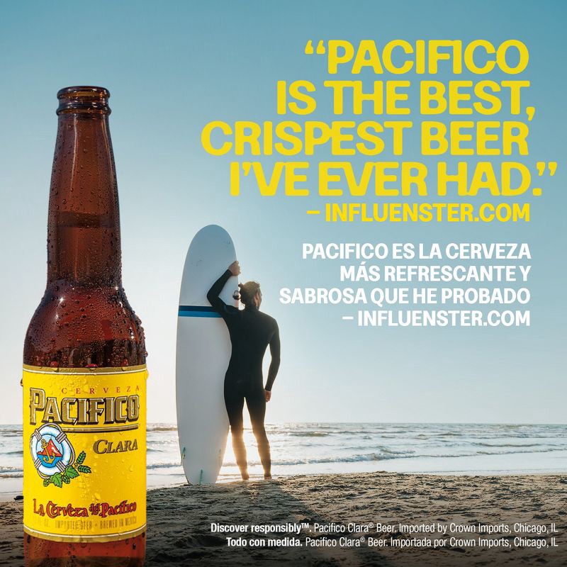 slide 5 of 6, Pacifico Clara Mexican Lager Beer - 24pk/12 fl oz Bottles, 24 ct; 12 fl oz