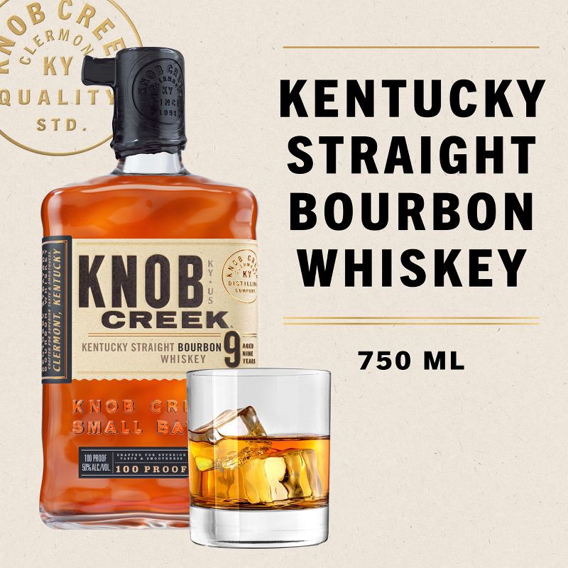 slide 4 of 9, Knob Creek Kentucky Straight Bourbon Whiskey - 750ml Bottle, 750 ml
