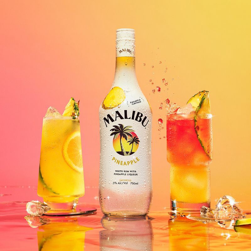 slide 4 of 10, Malibu Pineapple Flavored White Rum - 750ml Bottle, 750 ml