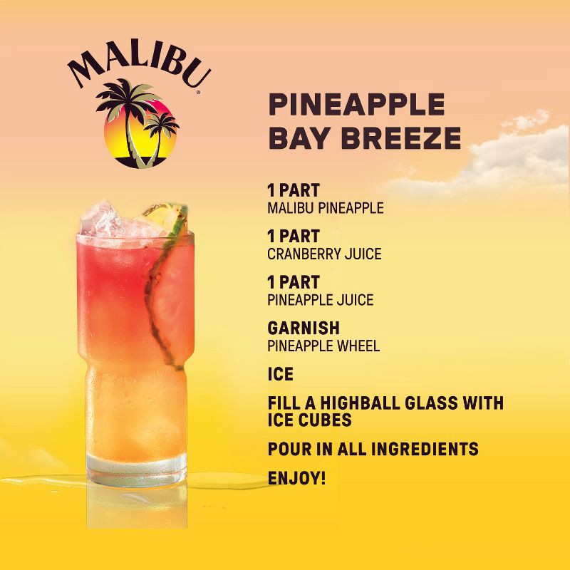slide 5 of 10, Malibu Pineapple Flavored White Rum - 750ml Bottle, 750 ml