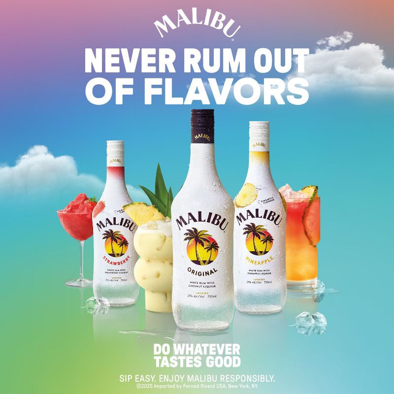 slide 7 of 10, Malibu Pineapple Flavored White Rum - 750ml Bottle, 750 ml