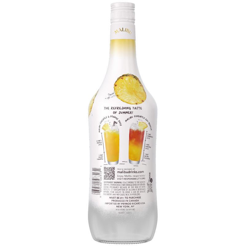 slide 10 of 10, Malibu Pineapple Flavored White Rum - 750ml Bottle, 750 ml