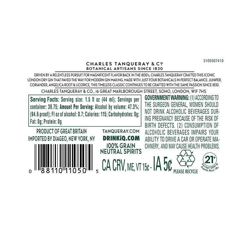 slide 3 of 5, Tanqueray London Dry Gin - 1.75L Bottle, 1.75 liter