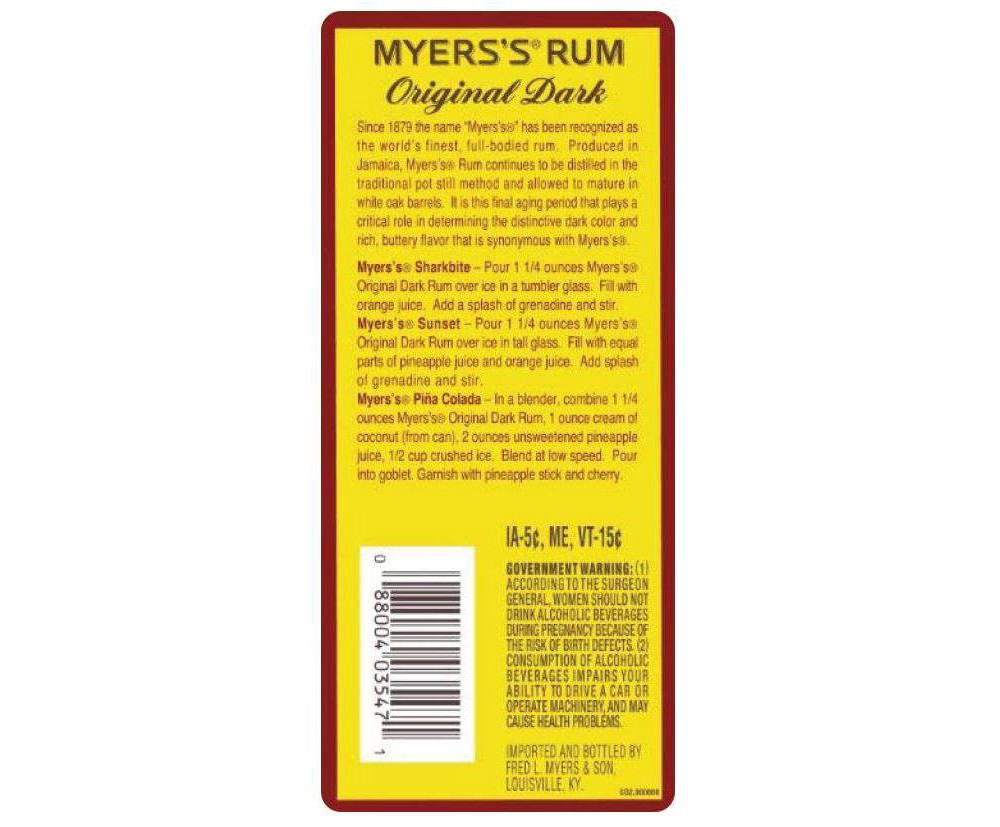 slide 3 of 3, Myers's Dark Jamaican Rum - 750ml Bottle, 750 ml