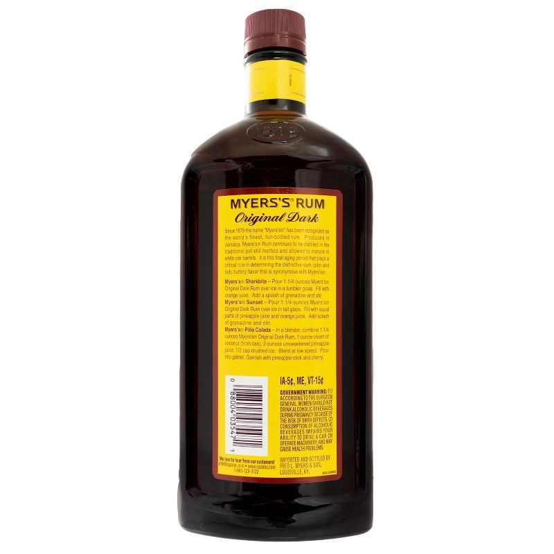 slide 8 of 10, Myers's Dark Jamaican Rum - 750ml Bottle, 750 ml