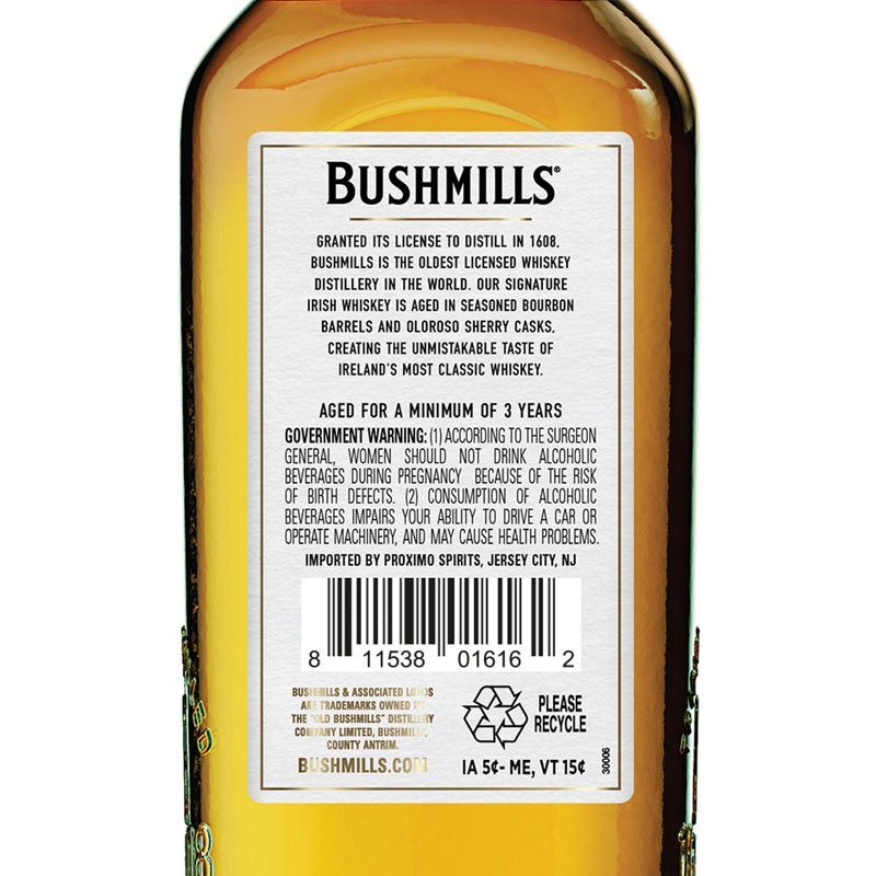 slide 5 of 14, Bushmills Bushmill's Irish Whiskey - 750ml Bottle, 750 ml