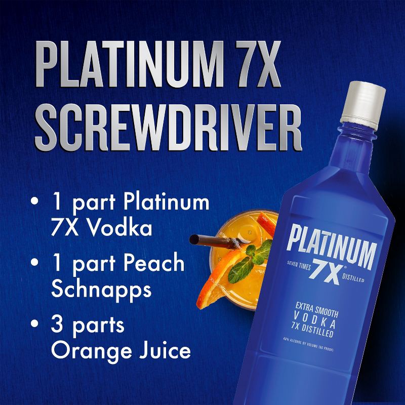 slide 4 of 9, Platinum 7X Vodka - 1.75L Bottle, 1.75 liter