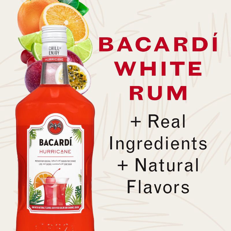 slide 3 of 6, Bacardi Hurricane Cocktail - 1.75L Bottle, 1.75 liter