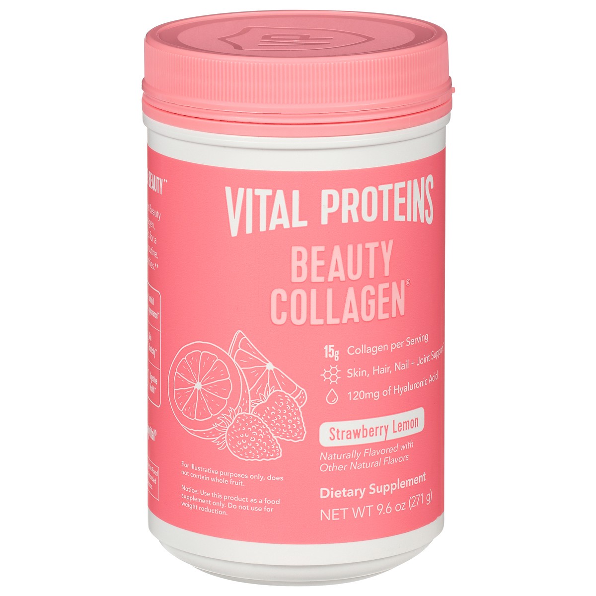 slide 2 of 14, Vital Proteins Strawberry Lemon Beauty Collagen 9.6 oz, 9.6 oz