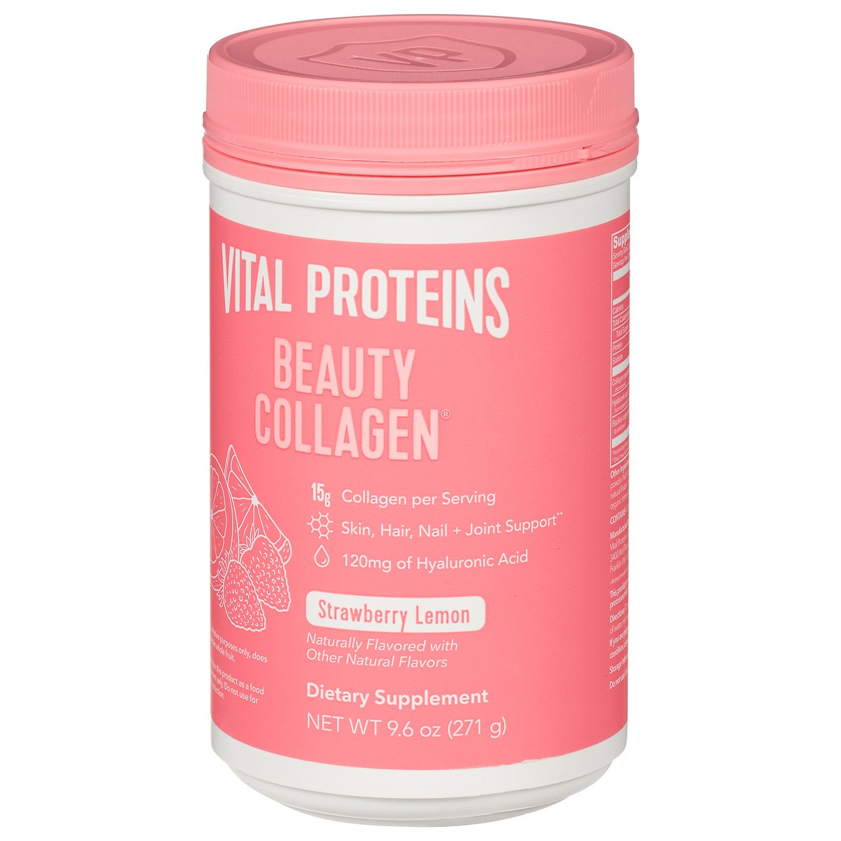 slide 13 of 14, Vital Proteins Strawberry Lemon Beauty Collagen 9.6 oz, 9.6 oz