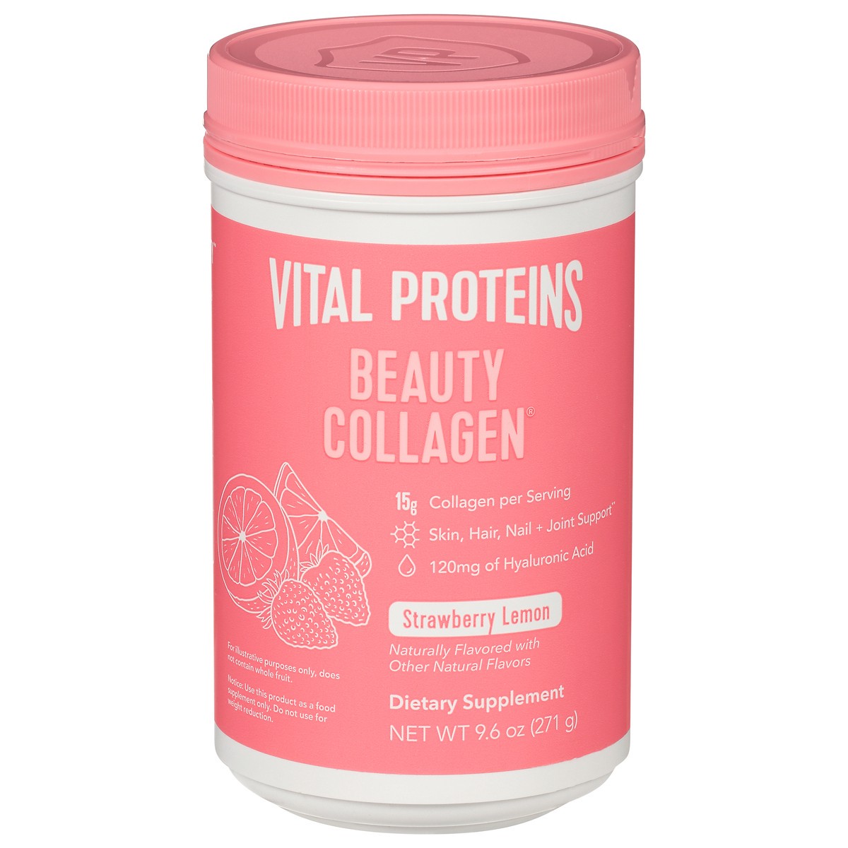 slide 6 of 14, Vital Proteins Strawberry Lemon Beauty Collagen 9.6 oz, 9.6 oz