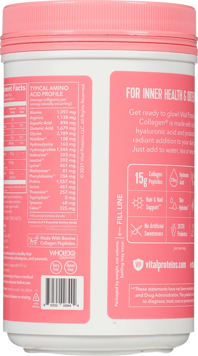 slide 8 of 14, Vital Proteins Strawberry Lemon Beauty Collagen 9.6 oz, 9.6 oz