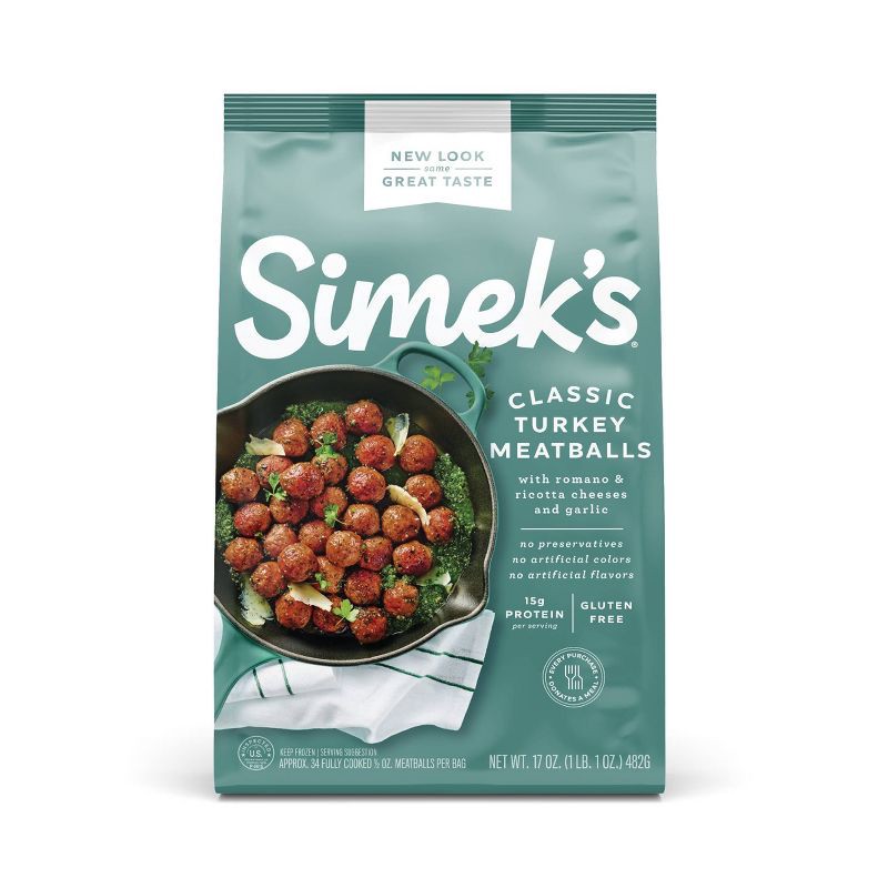 slide 1 of 4, SIMEK's Gluten Free Turkey Meatballs - Frozen - 17oz, 17 oz