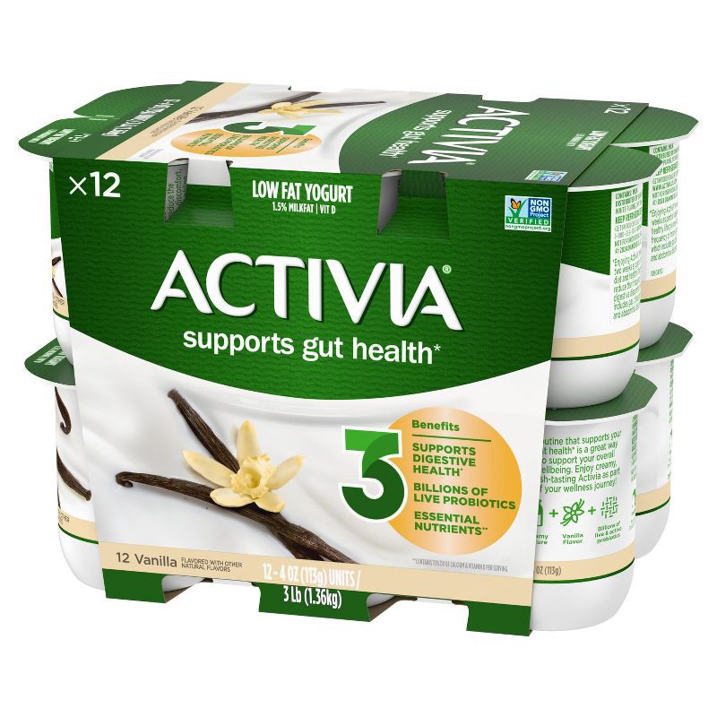 slide 6 of 14, Activia Low Fat Probiotic Vanilla Yogurt - 12ct/4oz Cups, 12 ct; 4 oz