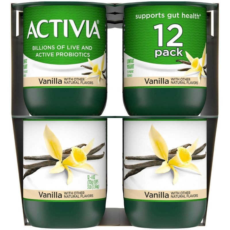 slide 8 of 14, Activia Low Fat Probiotic Vanilla Yogurt - 12ct/4oz Cups, 12 ct; 4 oz