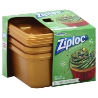 slide 1 of 1, Ziploc Containers & Lids Holiday Limited Edition Medium Square Gold - 3 Count, 3 ct
