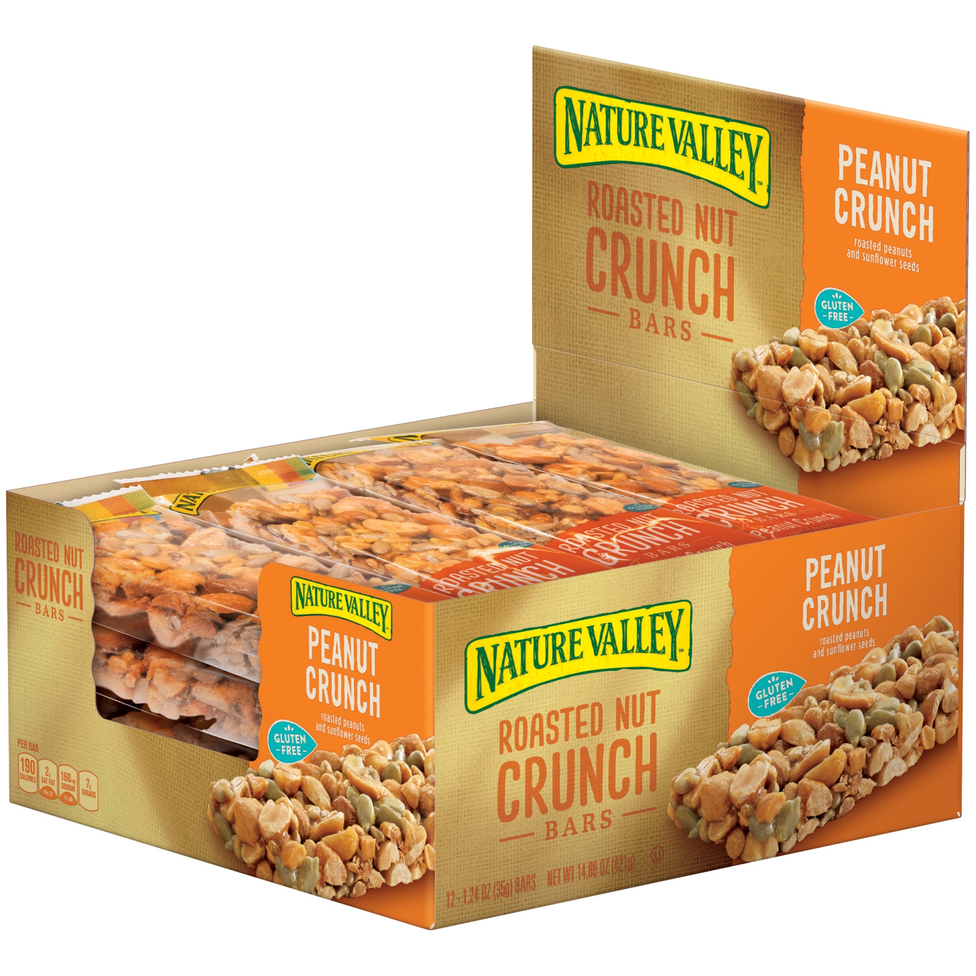 slide 1 of 1, Nature Valley Peanut Crunch Roasted Nut Crunch Bars, 12 ct; 1.24 oz