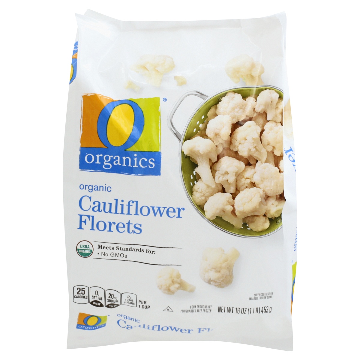 slide 1 of 1, O Orgnc Cauliflower Florets, 16 oz