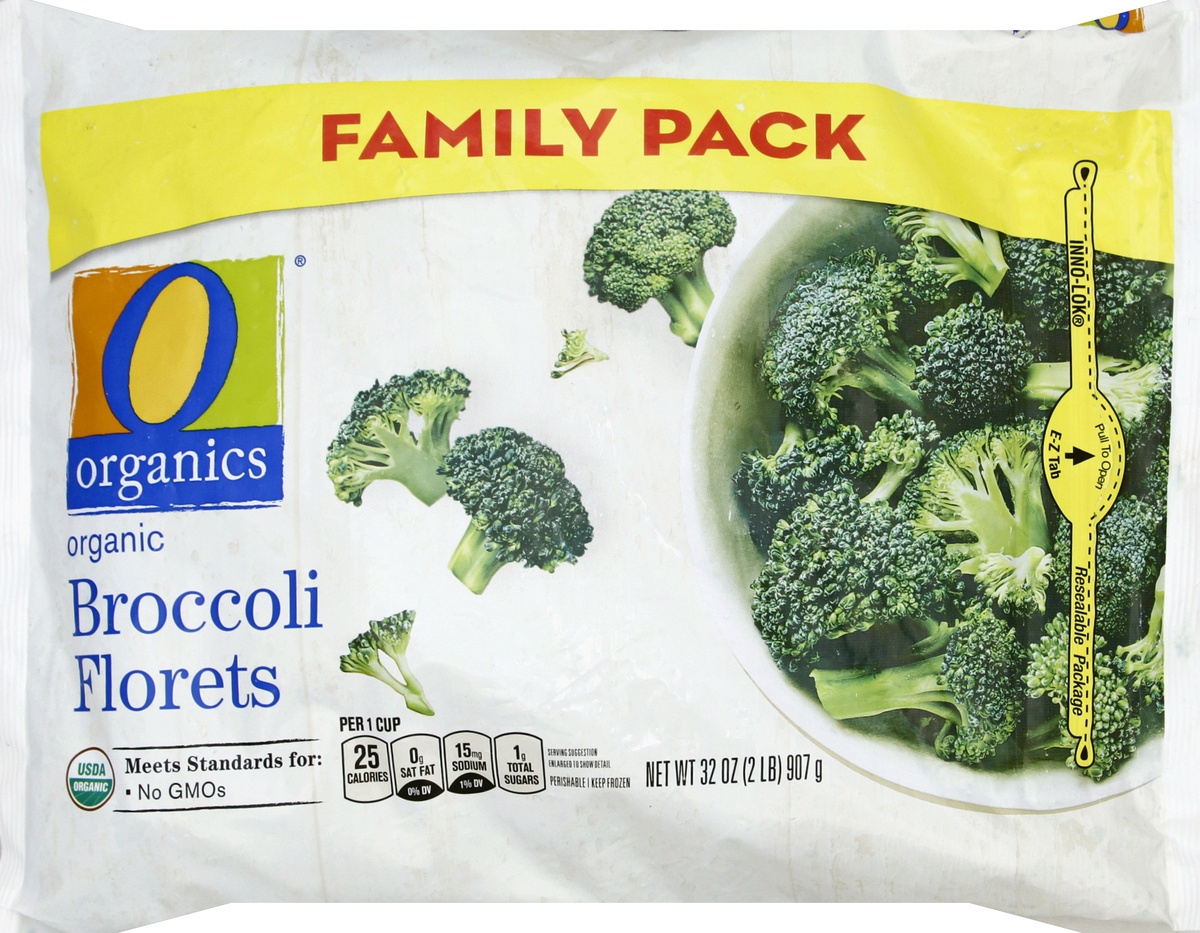 slide 3 of 5, O Orgnc Broccoli Florets Family Pack, 32 oz