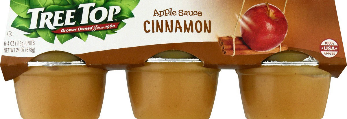 slide 6 of 9, Tree Top Cinnamon Apple Sauce 6 ea, 6 ct; 4 oz