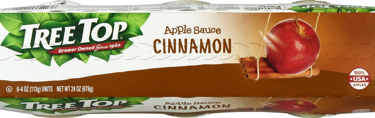 slide 3 of 9, Tree Top Cinnamon Apple Sauce 6 ea, 6 ct; 4 oz