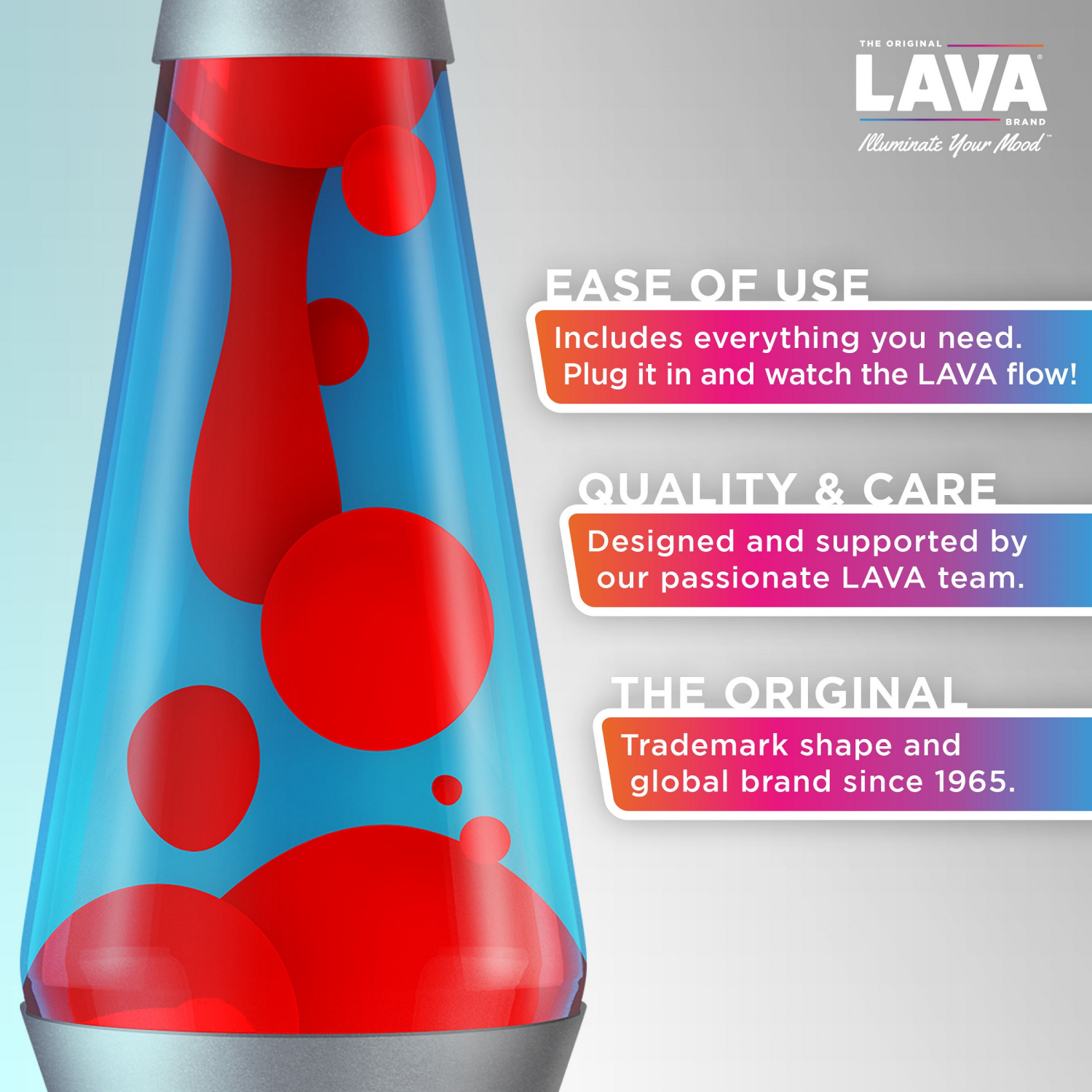 slide 3 of 4, Lava Lamp Red Blue, 14.5", 20 oz