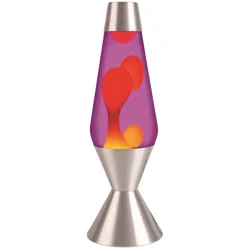 16.3" Lava Lamp Yellow Purple Silver
