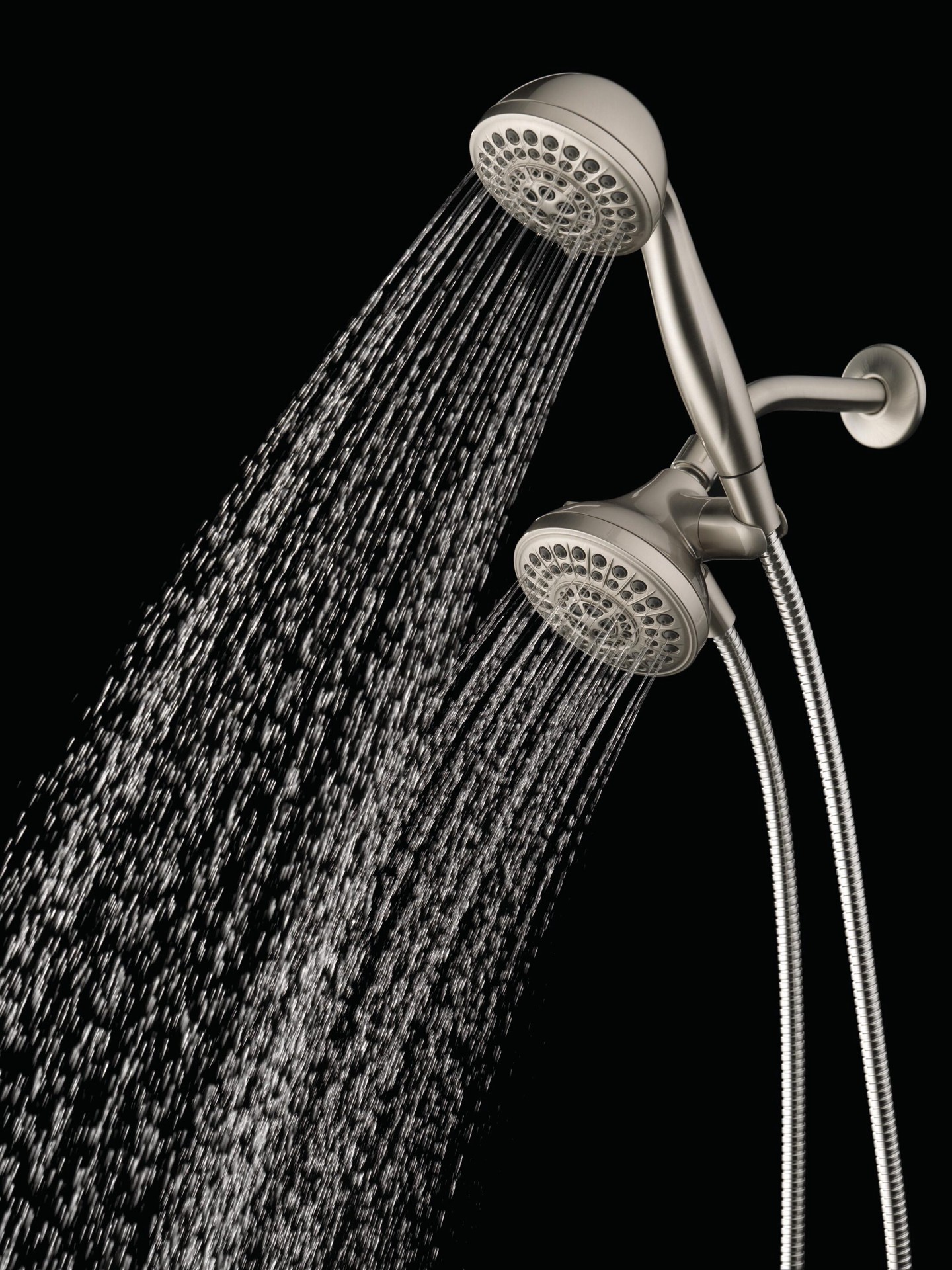 slide 2 of 6, Delta Anywhere Mount 5.0 -Spray Spotshield Brushed Nickel 4.5-in Round Shower Head with Handheld Combo 2.5 GPM, 1 ct