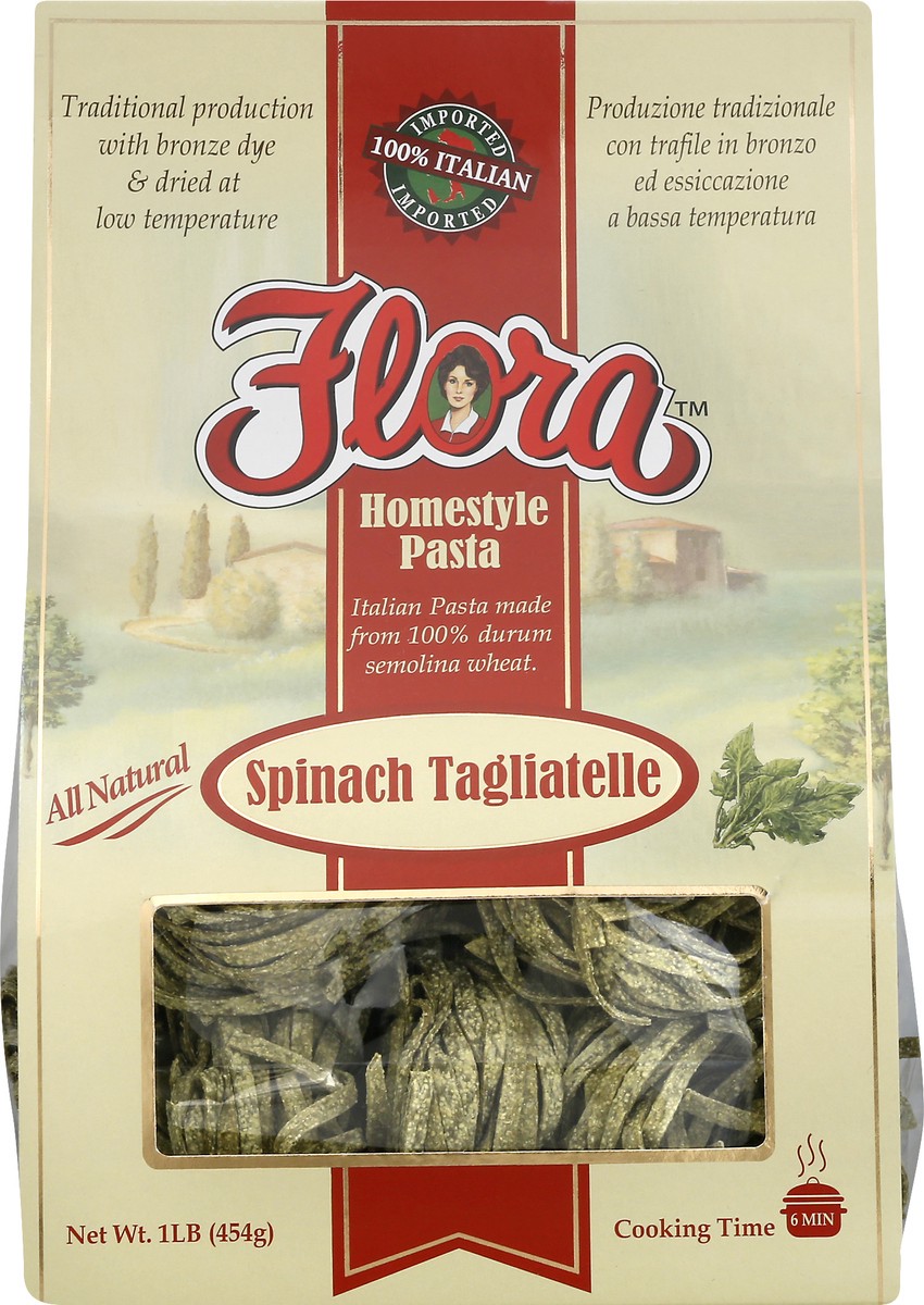 slide 2 of 13, Flora Homestyle Spinach Tagliatelle Pasta 1 lb, 1 lb