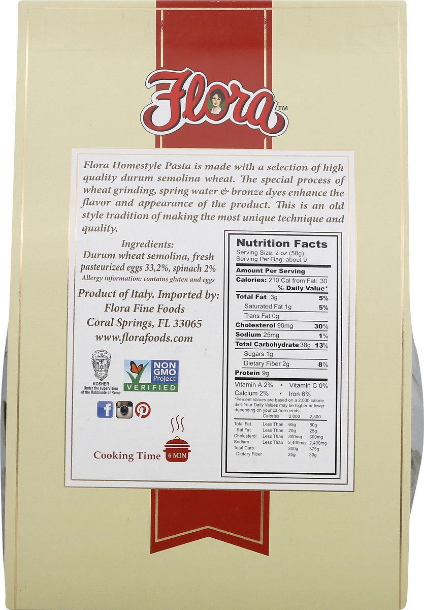 slide 12 of 13, Flora Homestyle Spinach Tagliatelle Pasta 1 lb, 1 lb