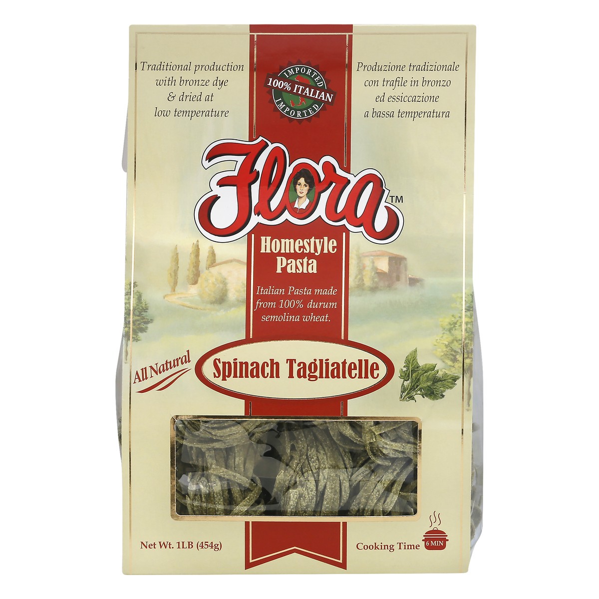 slide 1 of 13, Flora Homestyle Spinach Tagliatelle Pasta 1 lb, 1 lb