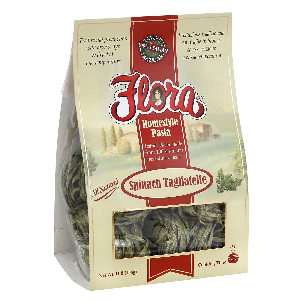 slide 5 of 13, Flora Homestyle Spinach Tagliatelle Pasta 1 lb, 1 lb