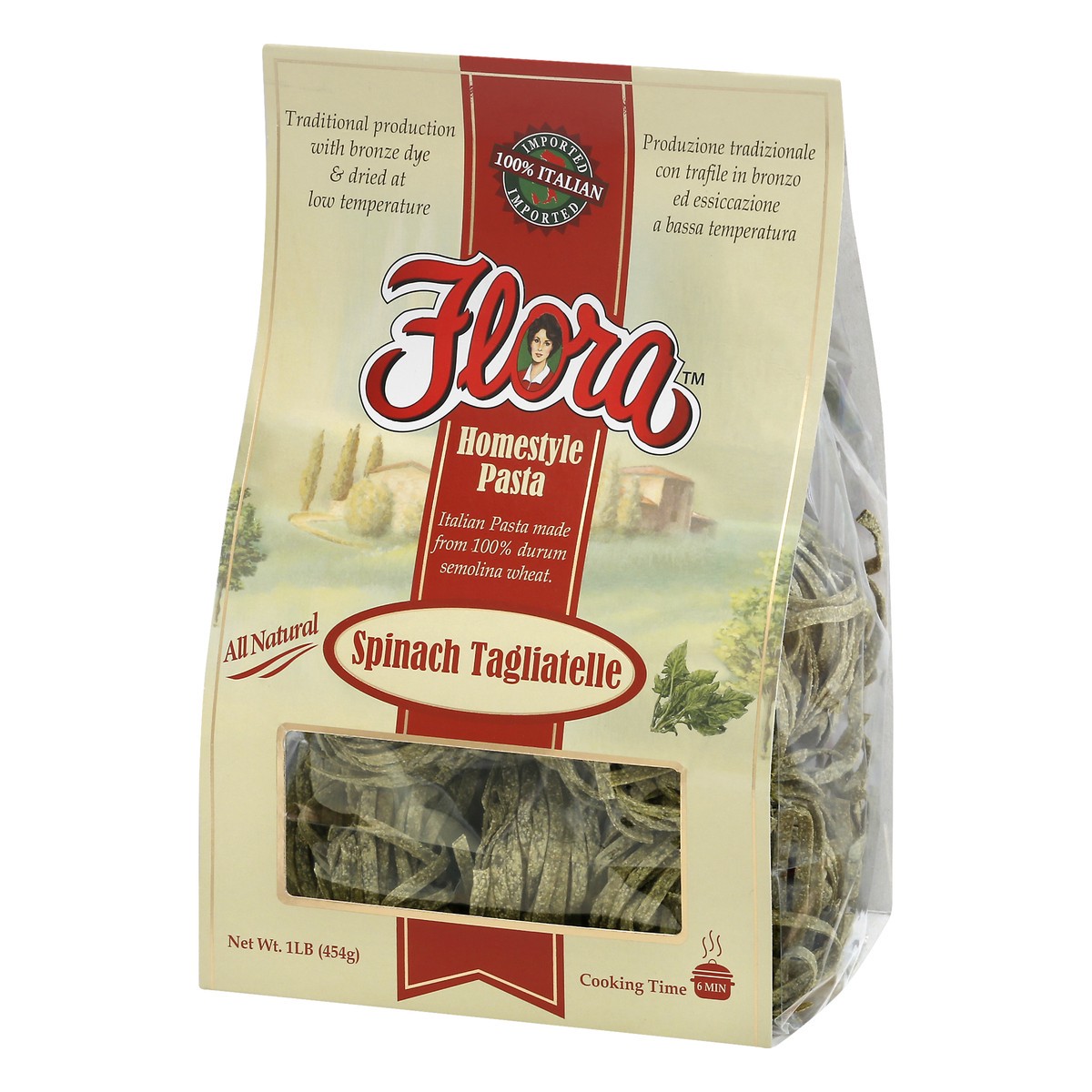 slide 8 of 13, Flora Homestyle Spinach Tagliatelle Pasta 1 lb, 1 lb