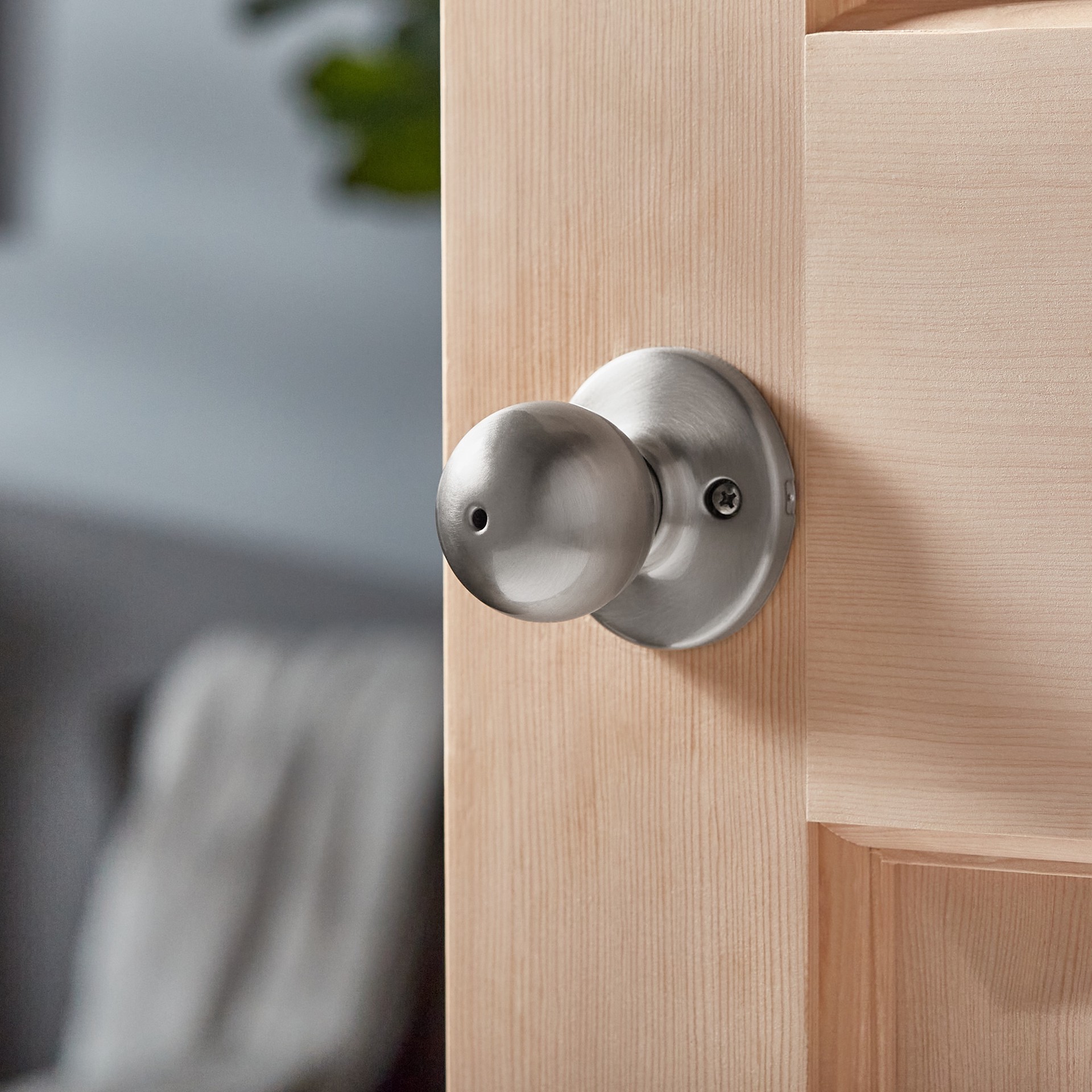 slide 2 of 6, Kwikset Polo Satin Nickel Interior or Bed/Bath Privacy Door Knob, 1 ct