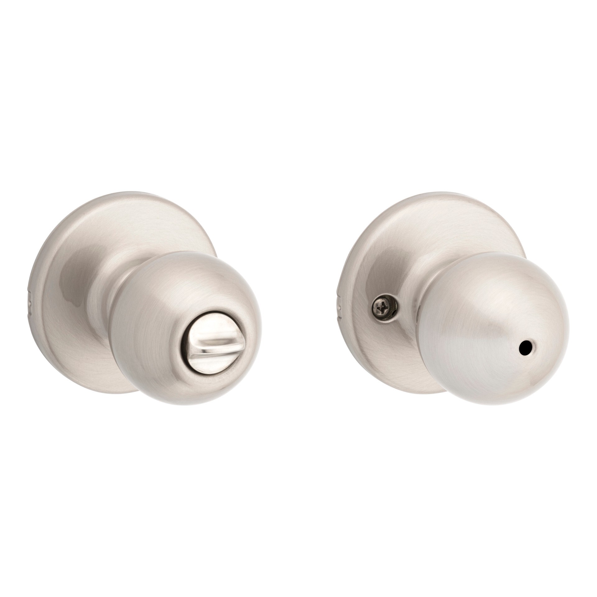 slide 1 of 6, Kwikset Polo Satin Nickel Interior or Bed/Bath Privacy Door Knob, 1 ct