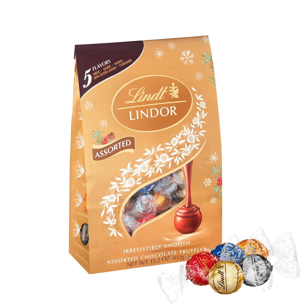 slide 9 of 14, Lindt Lindor Assorted Chocolate Truffles 15.2 oz, 15.2 oz