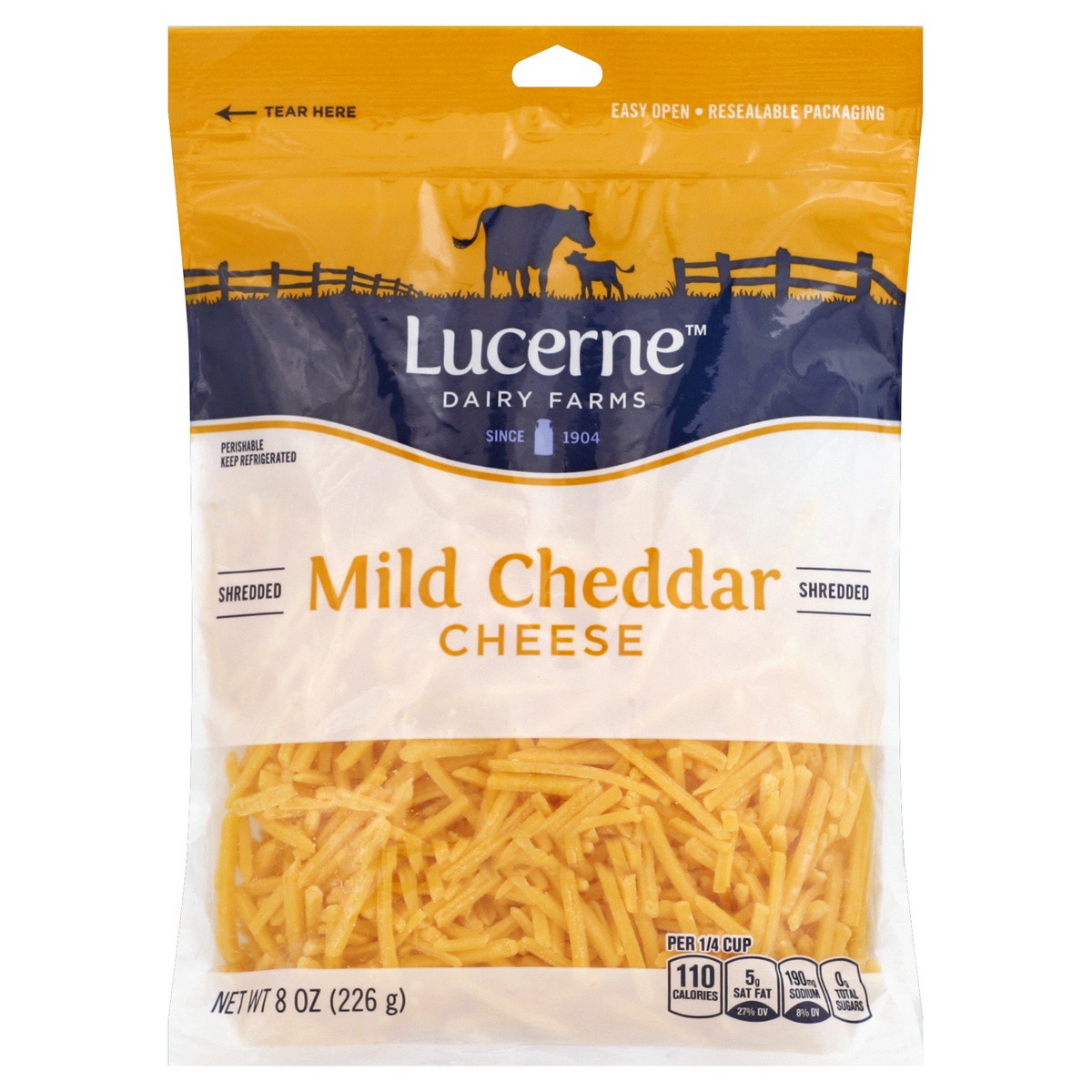 slide 1 of 9, Lucerne Dairy Farms Lucerne Cheese Cheddar Yellow Shred, 1 ct