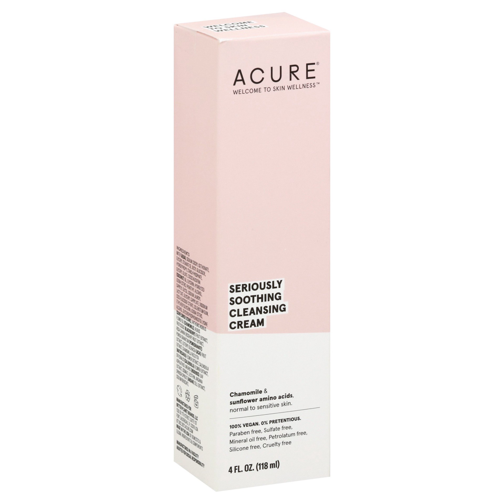 slide 1 of 9, ACURE Seriously Soothing Cleansing Cream With Peony Extract & Sunflower Amino Acids, 4 oz